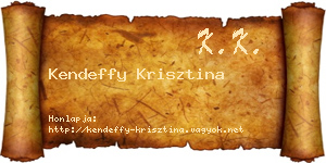Kendeffy Krisztina névjegykártya